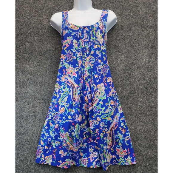 Lauren Ralph Lauren Dresses & Skirts - Lauren Ralph Lauren Paisley Sleeveless A-Line Cotton Shift Dress Blue Women's L